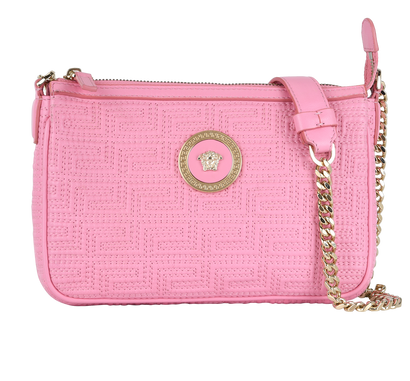 Medusa Logo Crossbody, &pound;295, Handbags, Pink, Leather, Front view